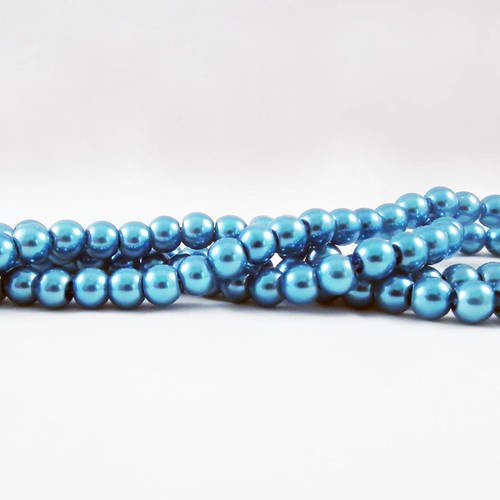 Pd55 - lot de 10 perles rondes en acrylique bleu bébé naissance de 6mm de diamètre. 