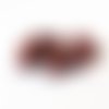 Pfm60 - lot de 5 perles naturelles en lave de roche rouge bordeaux de 8mm de diamètre, perles de formes irrégulières roche de lave. 