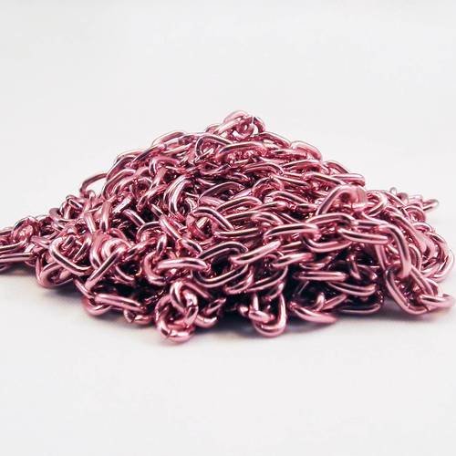 Fc78a - 1m de chaîne vieux rose cendré foncé à reflets en aluminium de 6x4x1mm 