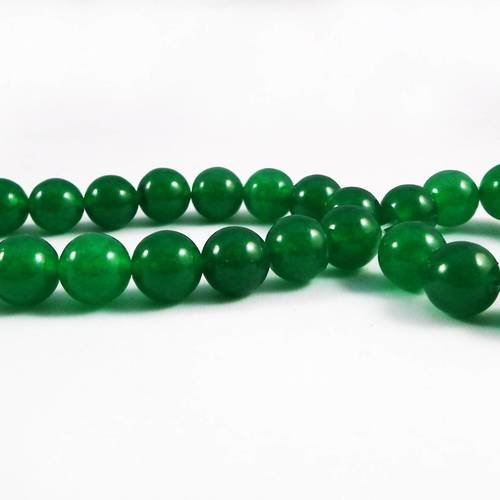 Pfm37 - lot de 5 perles en jade vert couleur chakra du coeur amour guérison 