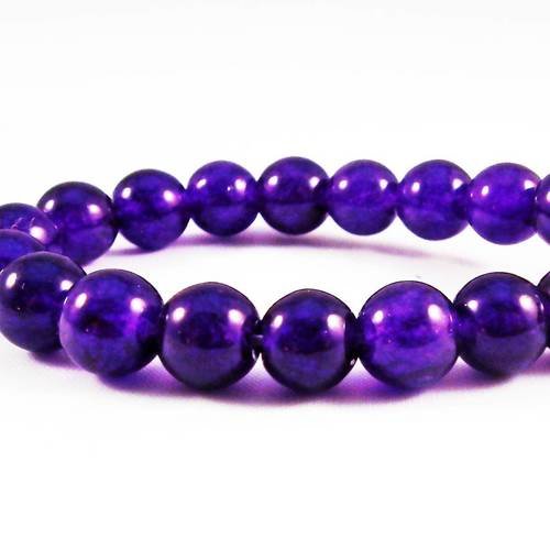 Pfm36 - lot de 5 perles améthyste violet couleur chakra couronne spiritualité 