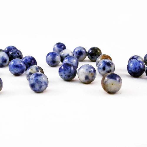 Pdl153 - lot de 10 perles pierres fines motifs naturels bleu blanc nuage ciel voyage de 6mm 