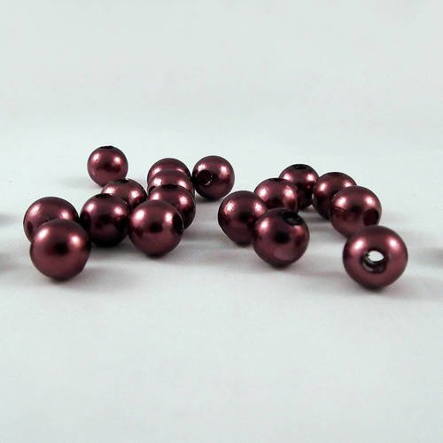 Pac102 - lot de 10 perles rondes en acrylique de 8mm de diamètre marron électrique