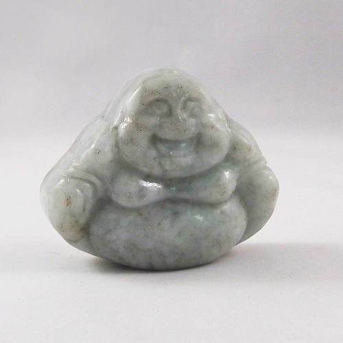 Bz114 - magnifique rare breloque pendentif en jade blanc sculpté main buddha bien portant mandarin écru 