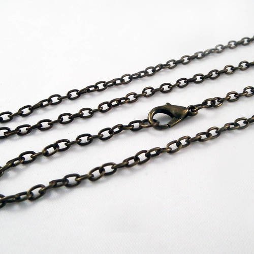 Sbc106 - collier à chaîne 52cm maille bronze avec fermoir à mousqueton 