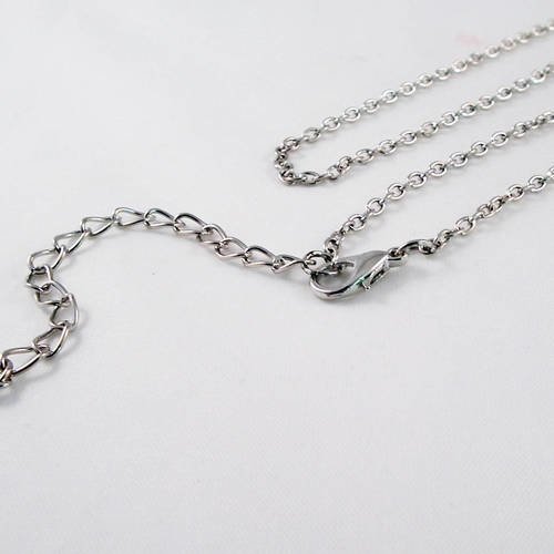Sbc105 - collier à chaîne 46cm argent brillant avec fermoir à mousqueton et chaînette d'extension 