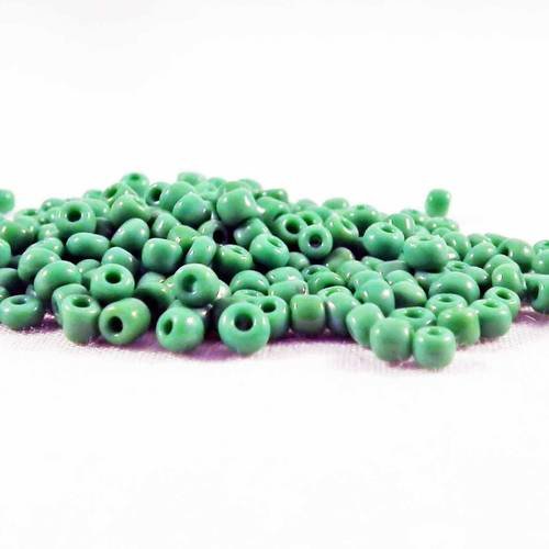 Isp43v - lot de 100 petites perles de rocaille en verre opaque de couleur vert spacer 