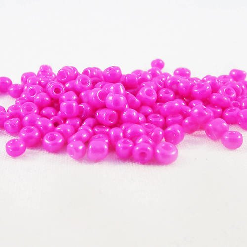 Isp44r - lot de 100 petites perles de rocaille en verre opaque rose mauve foncé spacer 