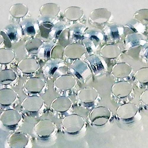 Cpe09b - lot de 30 perles à écraser de couleur argent brillant de 1.5mm en cuivre 