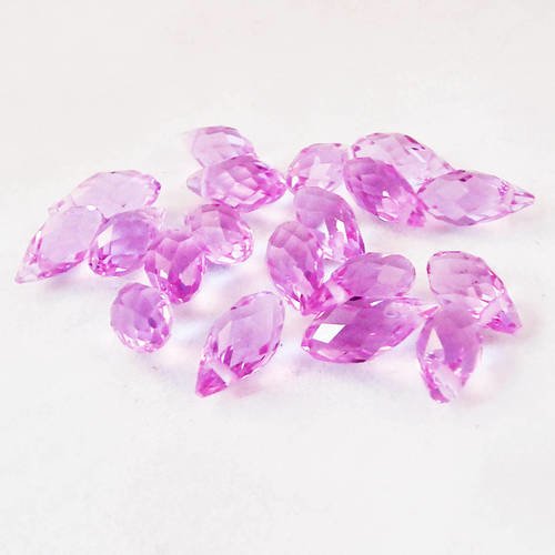 Inv30 - lot de 10 perles lilas translucide en forme de goutte en acrylique 