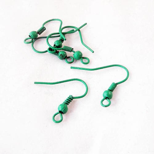 Fc21v - 3 paires de deux crochets vert pour support boucles d'oreilles 