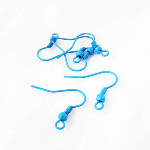 Fc21b - 3 paires de deux crochets bleu ciel pour support boucles d'oreilles 