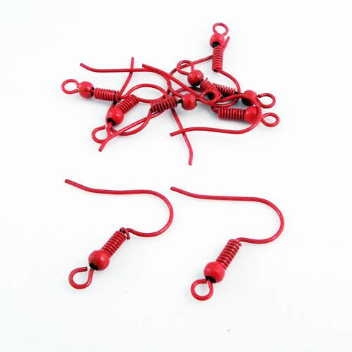 Fc24r - 3 paires de deux crochets rouge pour support boucles d'oreilles 