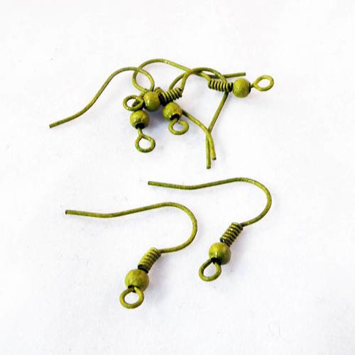 Fc24k - 3 paires de deux crochets vert kaki pour support boucles d'oreilles 