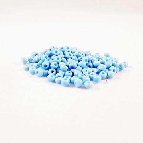 Pro47 - lot de 100 petites perles de rocaille en verre opaque bleu pâle spacer 