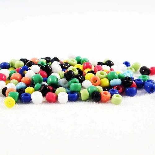 Isp43m - lot de 100 petites perles de rocaille en verre opaque de couleurs mixtes spacer 