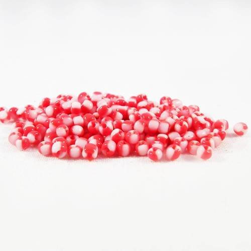Pro21 - lot de 1000 petites perles de rocaille en verre opaque teintes ton sur ton rose pêche rouge 