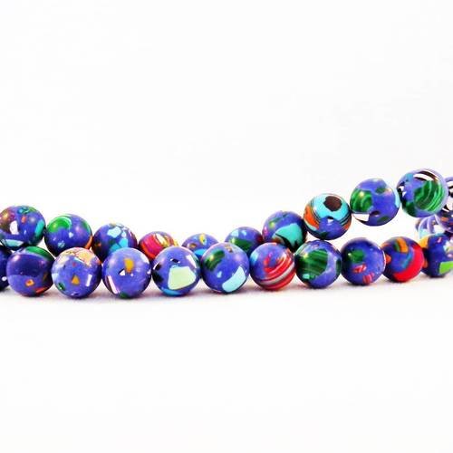 Pfm11 - 5 perles pierre abacus de turquie à rayures zébré motif géométrie abstrait bleu blanc noir turquoise multicolore, 