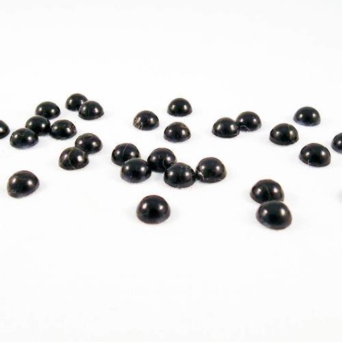 Lot de 50 demi-perles noires de 6mm en acrylique à coller scrapbook 