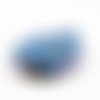 Pu46 - grand pendentif breloque en pierre effet paillette scintillant bleu minuit foncé ovale irrégulier 