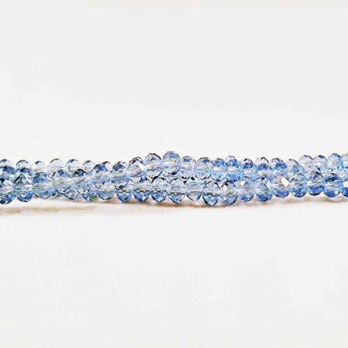 Psm11 - lot de 10 perles précieuses 4x3mm bleu pâle en verre cristal à facettes 