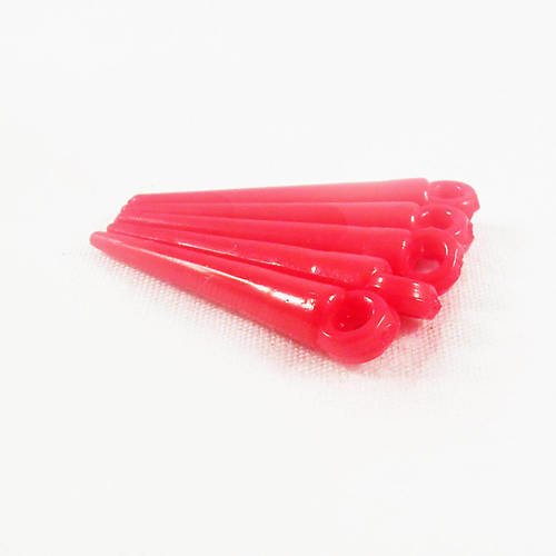 Cbc10r - lot de 5 pendentifs breloques en forme de cône pic clou spike pointes rouge vampire 