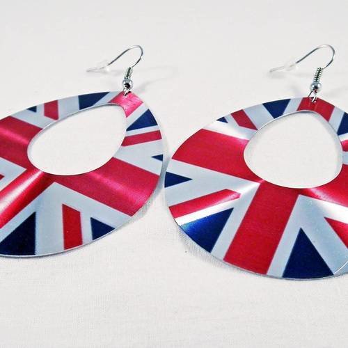 Lot de 2 support boucle d'oreilles drapeau uk angleterre londres royaume uni avec imperfections 