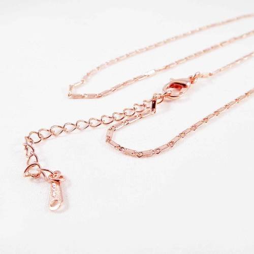 Support collier serpent plaqué or rose 18k de 44cm chaîne avec fermoir à mousqueton 