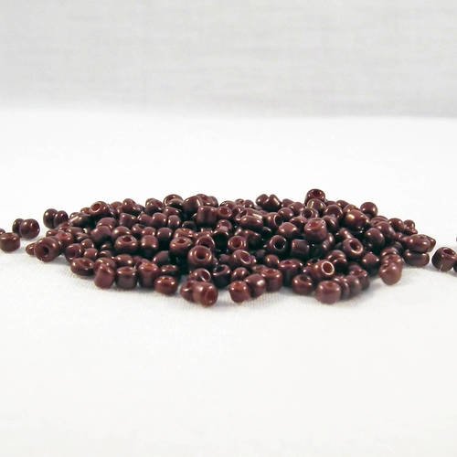Lot de 1000 petites perles de rocaille en verre opaque de couleur brun foncé café spacer 