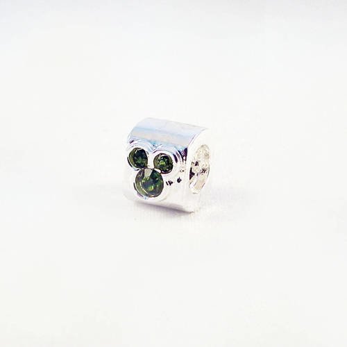 Hev68m - originale perle vintage mignonne souris oreille de style micky pandor argent sterling 925 et cristal strass 