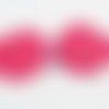 Ici70 - 2 demi-perles fleur marguerite en satin rose centre perle blanche à coller scrapbook iphone daisy 