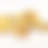 Pco20 - lot de 2 perles ovales plates jaune motifs rayures noir imprimés animalier finit mat 
