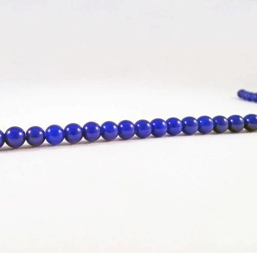 Pfm25 - lot de 10 perles fines lapis lazuli égyptien ronde de 6mm de couleur bleu 