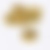 Bp14d - 1 breloque pendentif médaille médaillon troisième oeil ohm doré vieilli identique sur les deux faces 