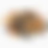 Pd12 - lot de 50 perles rondes en bois de 4mm de diamètre teintes mixtes marron café beige noir 