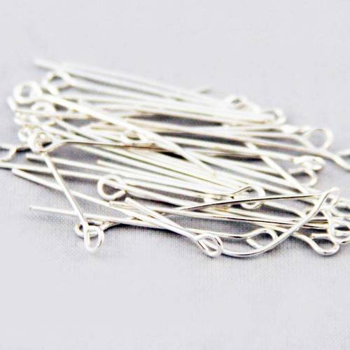 Lot De 180 Tiges à œil Argentées 26mm - Pour Création De Bijoux, Boucles D'oreilles, Perles