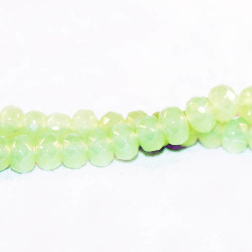 Psw29 - 10 perles précieuses 6x4 vert aqua très pâle semi opaque en verre de cristal rondelles à facettes 