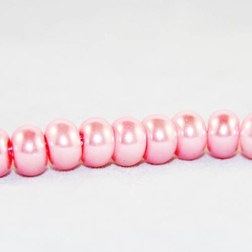 Nouveauté! lot de 5 perles magiques ovales plates de couleur rose satin à reflets de 8mm x 5mm 