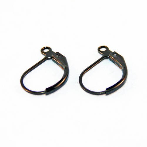 Fc19 - une paire de deux pinces clip de couleur noire pour support boucles d'oreilles dormeuse 