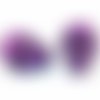 Phw03m - très grande breloque pendentif connecteur howlite tête de mort mauve violet foncé 