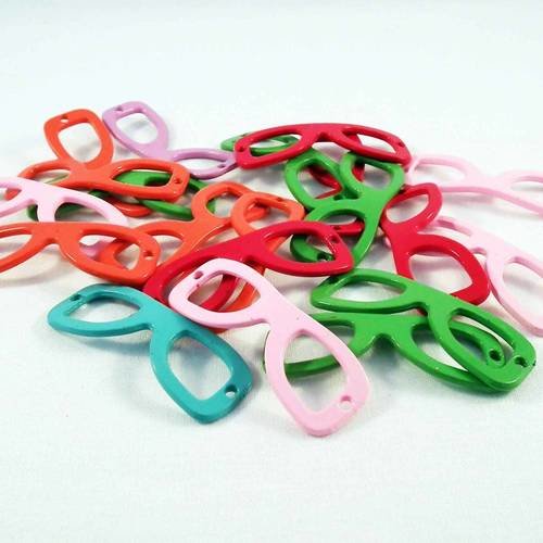 Lot de 3 connecteurs en émail en forme de lunettes lecture livre de couleur mixtes pop 