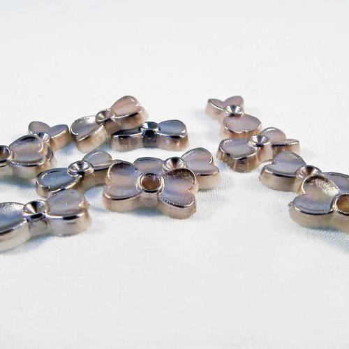 Ici33 - lot de 5 demi-perles noeud papillon boucles teintes taupe en acrylique à coller scrapbook iphone 