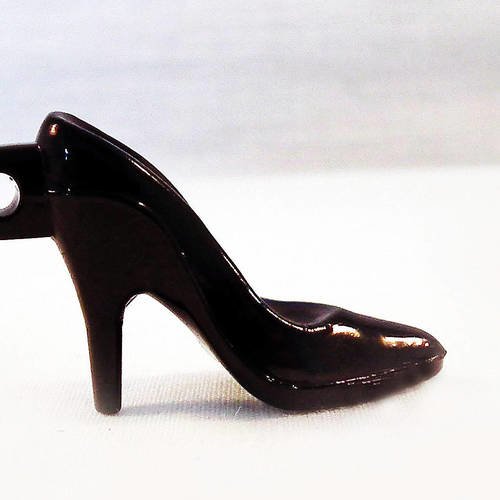 Bp101 - breloque pendentif escarpin chaussures talon haut mode fashion noir 