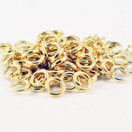 Ans16 - 100 anneaux de jonction ouverts de 3.5mm de couleur doré 