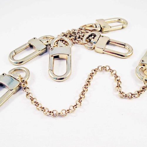 Itl102 - porte-clés bijoux de sac connecteur de couleur doré champagne deux embouts 
