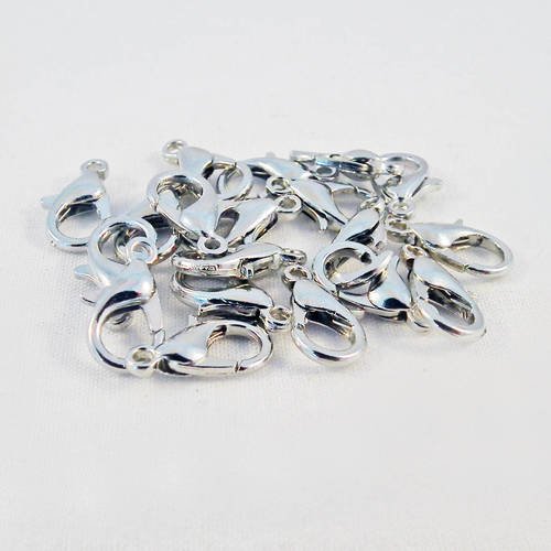 Lot de 10 fermoirs 10mm x 7mm argent mat 