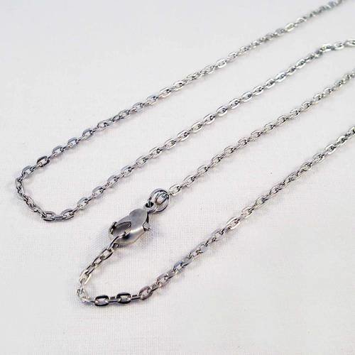 Sbc29 - collier à chaîne fines mailles de 44cm argent mat avec fermoir à mousqueton 