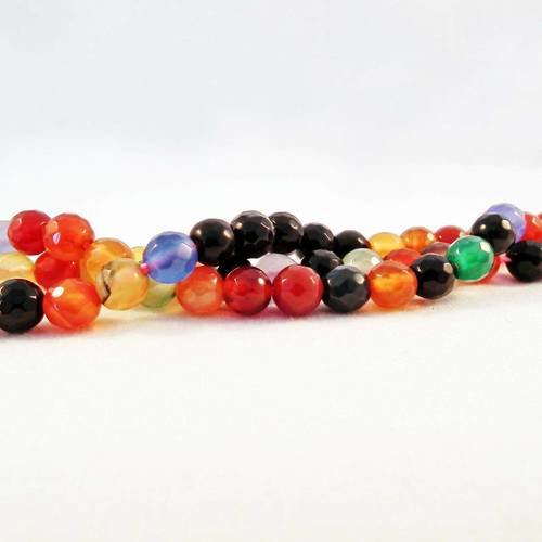 Nouveauté!  1 enfilade d'environ 60 perles en agate ronde aaa de 6mm 