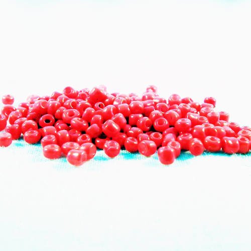 Pro40 - lot de 1000 petites perles de rocaille en verre opaque rouge spacer 