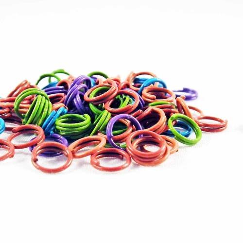 Mc28 - lot de 300 anneaux doubles de jonction ouvert de couleurs mixtes aléatoires de 6mm x 2.5mm 